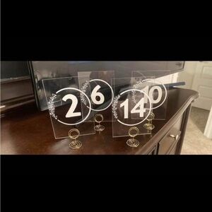 Clear Acrylic Table Number Holders